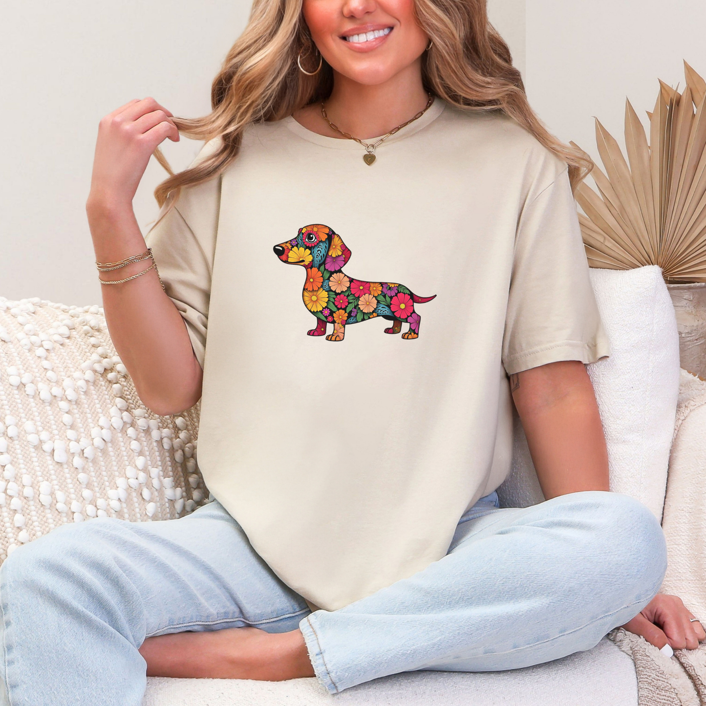 Floral Dachshund T-Shirt