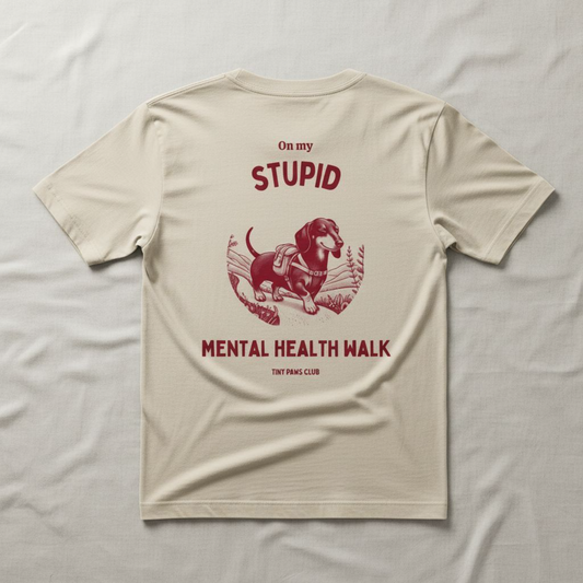 Mental health walk - bordeaux - dachshund T-shirt