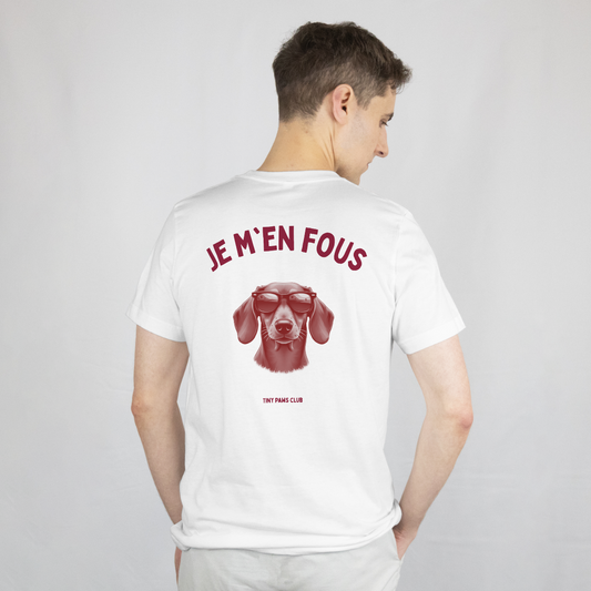 Je m'en fous - bordeaux - dachshund T-shirt