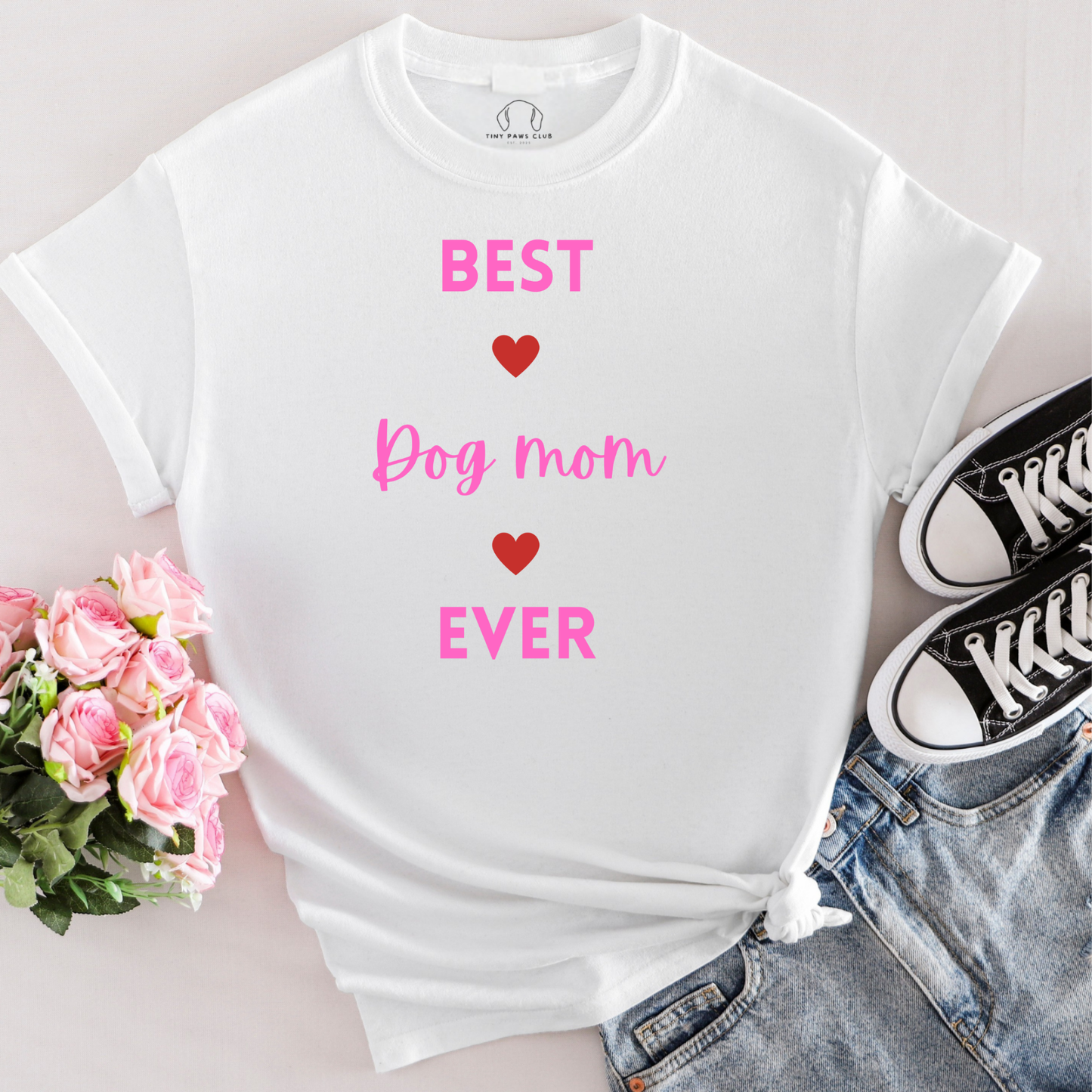 Best dog mom ever pink T-Shirt