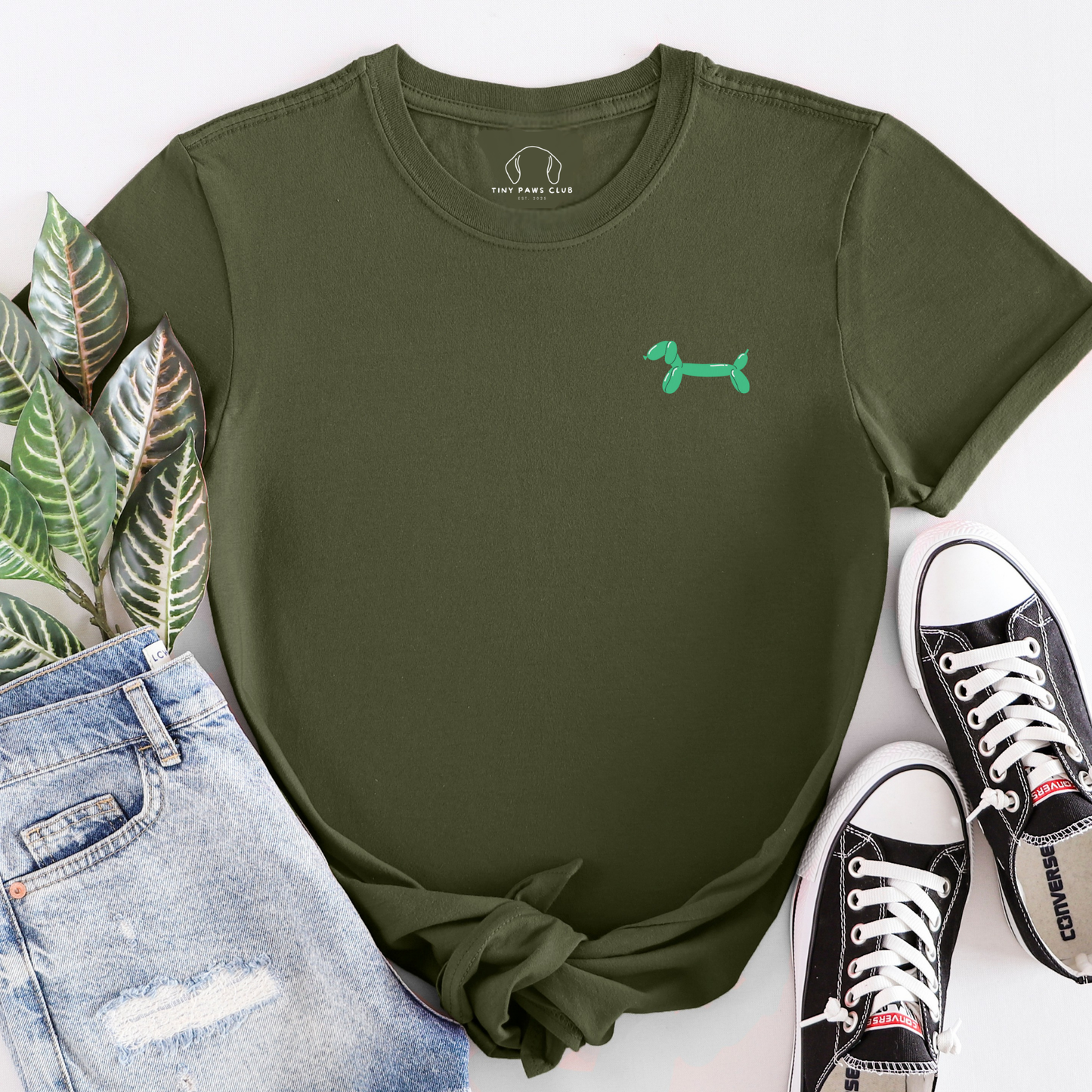 T-shirt poitrine teckel ballon