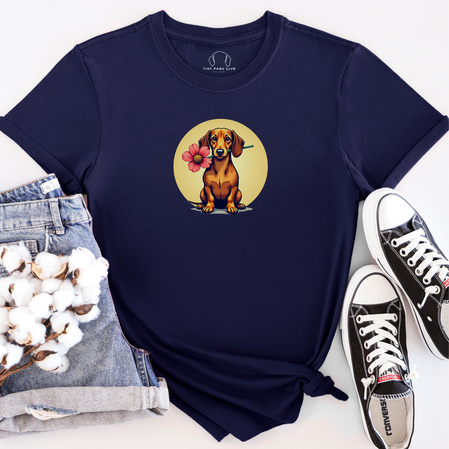 Teckel Bloemen T-shirt