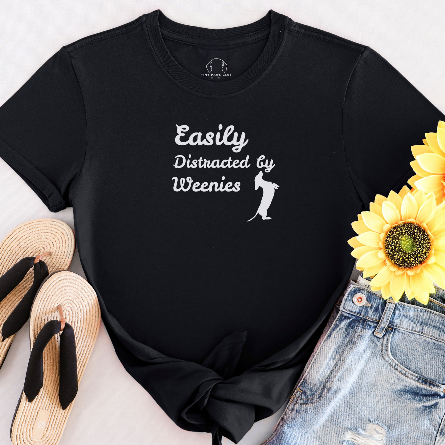 T-shirt « Facilement distrait par les saucisses »