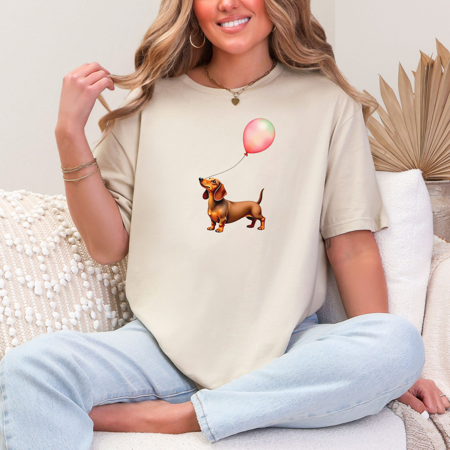 Teckel met ballon T-shirt