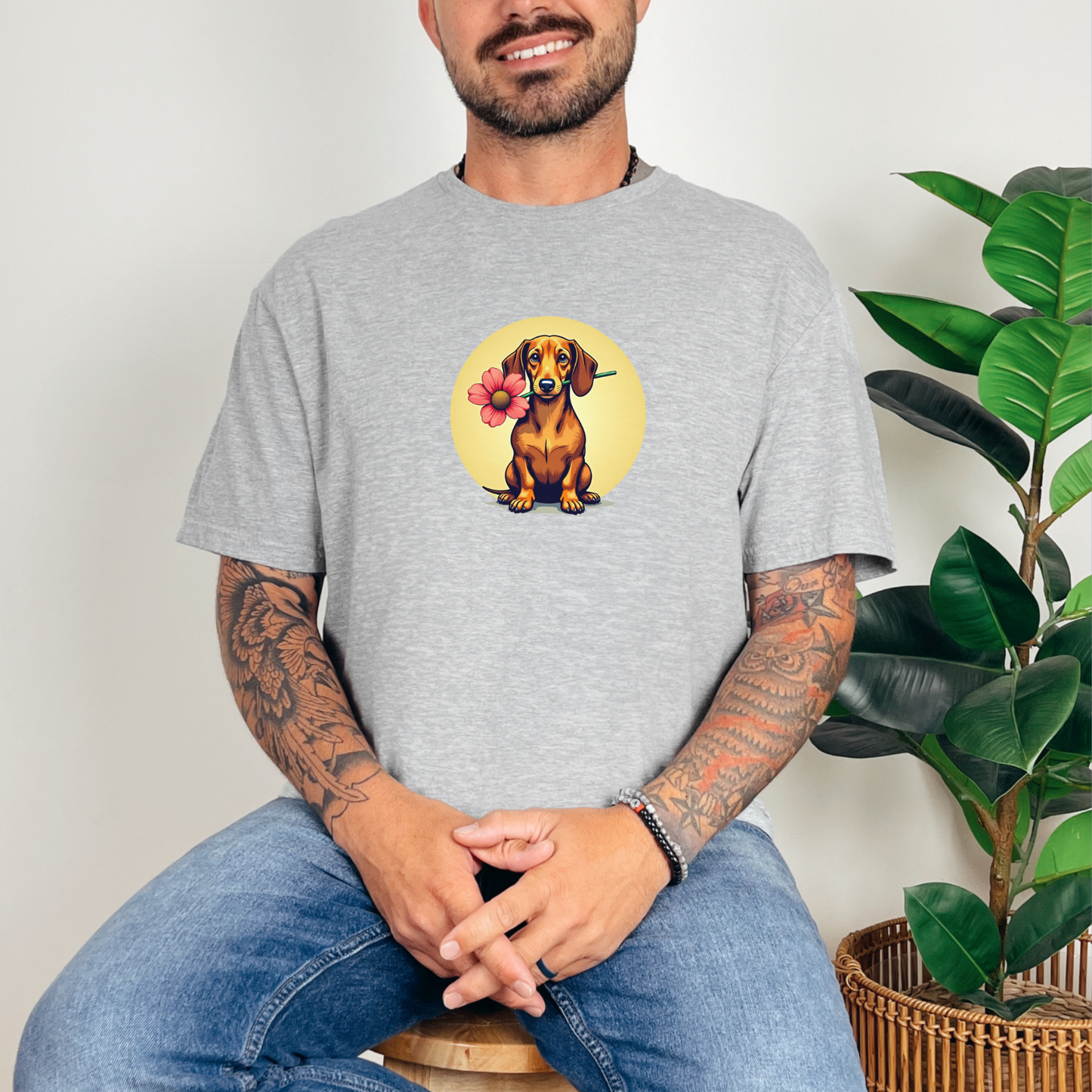 Teckel Bloemen T-shirt