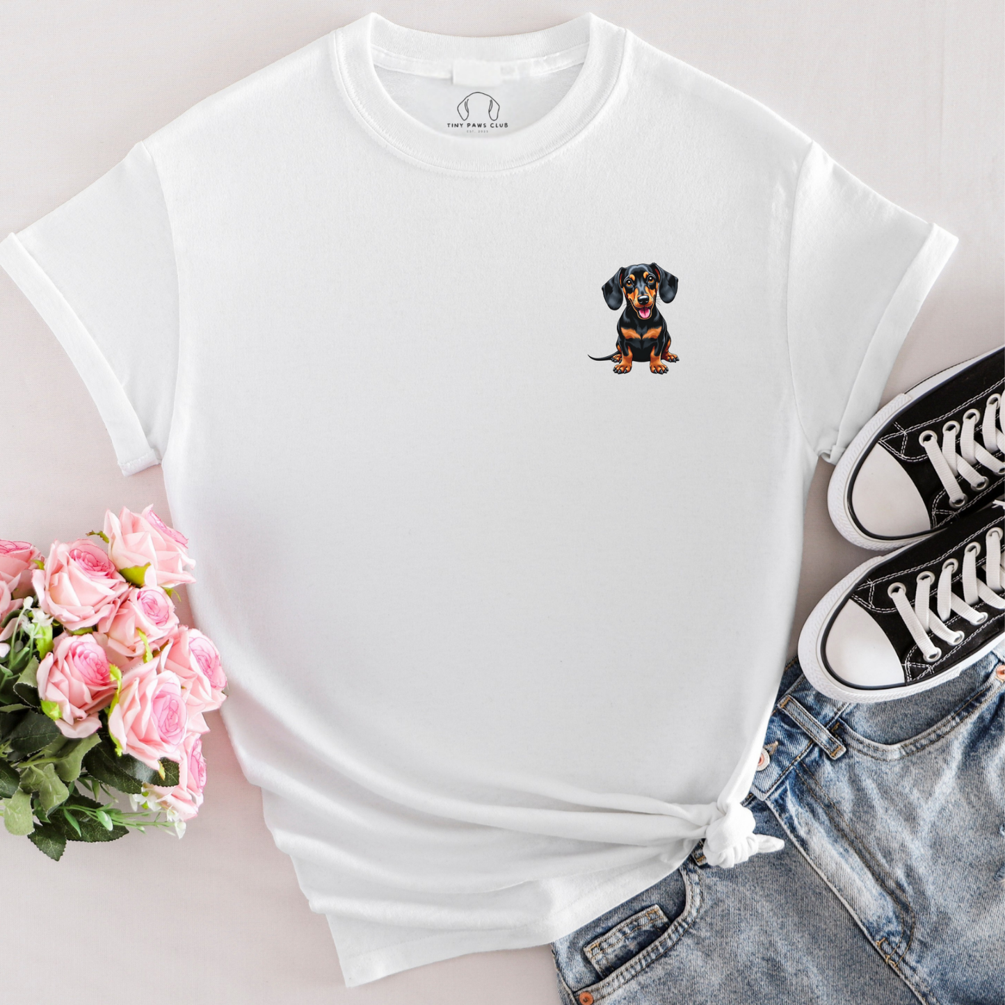 Happy Dachshund chest T-Shirt