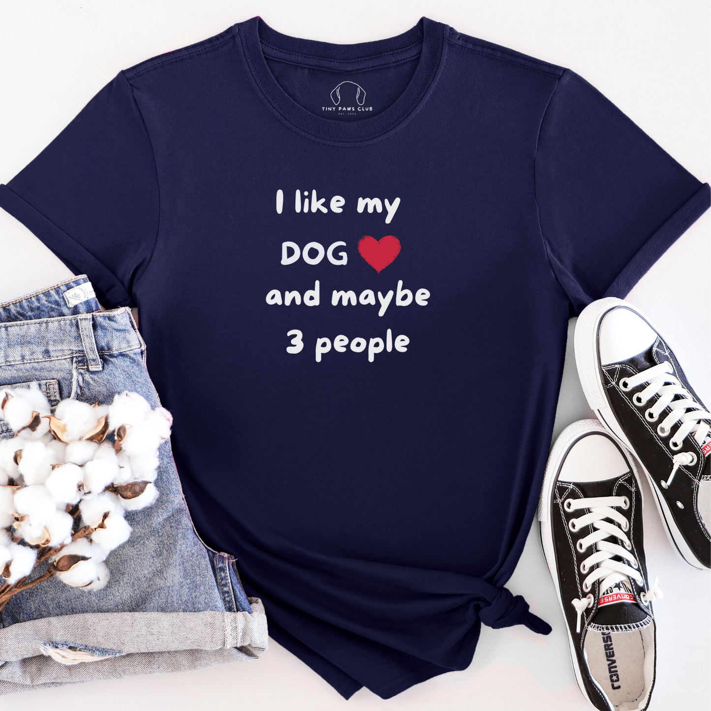 J'aime mon chien et peut-être trois personnes T-shirt