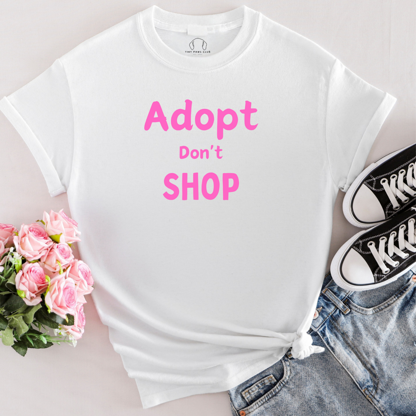 Adopt Don't Shop Pink T-Shirt
