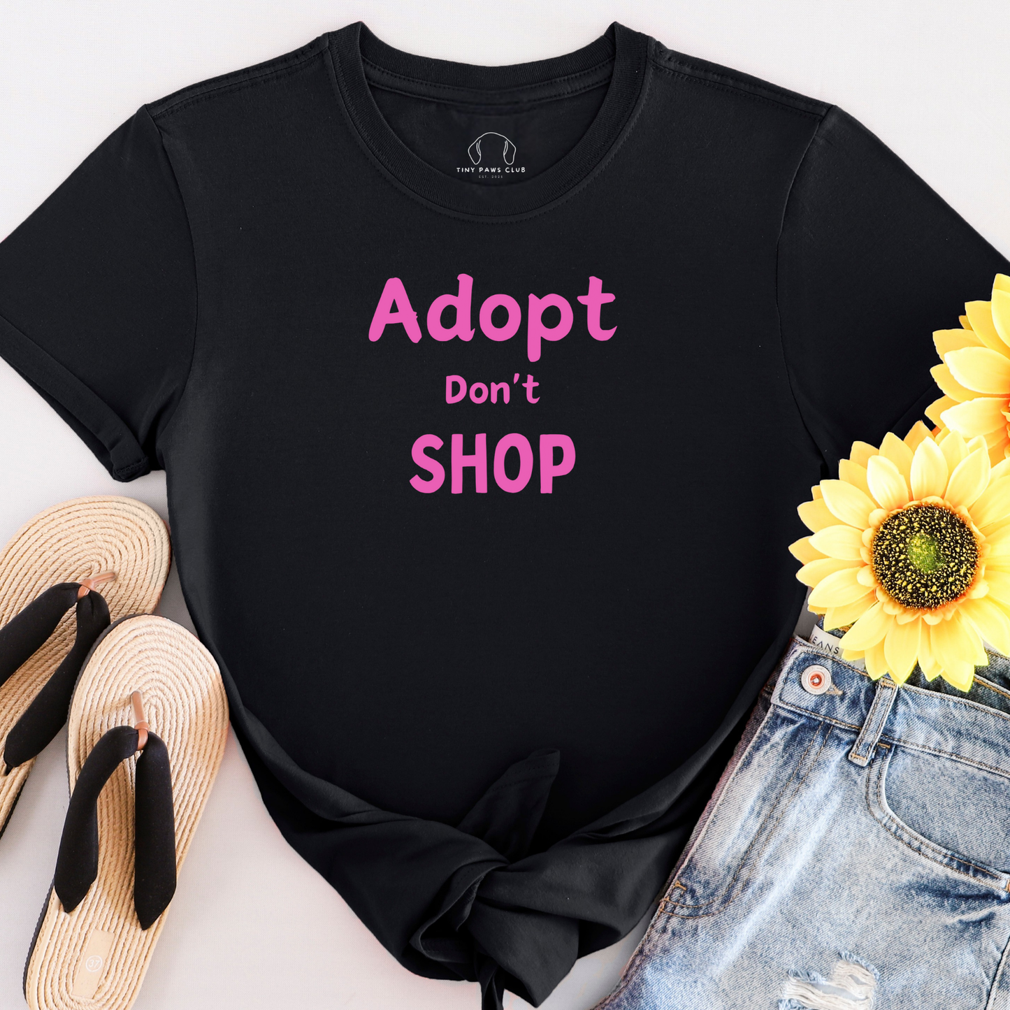 Adopt Don't Shop Pink T-Shirt
