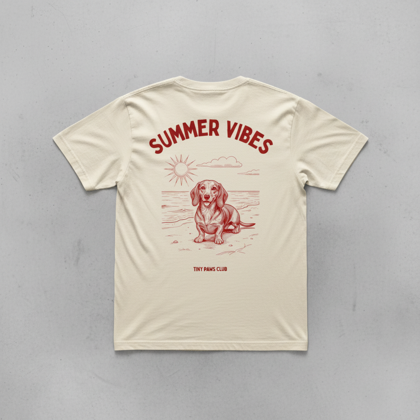 Summer vibes - bordeaux - dachshund T-shirt