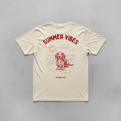 Summer vibes - bordeaux - dachshund T-shirt