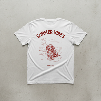 Summer vibes - bordeaux - dachshund T-shirt