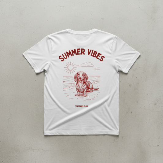 Summer vibes - bordeaux - dachshund T-shirt