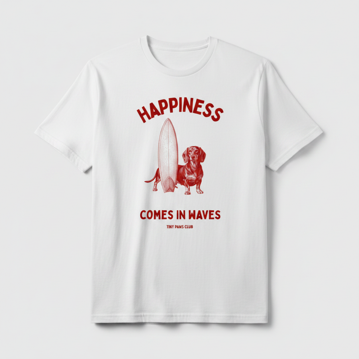 Happiness - Front print bordeaux - dachshund T-shirt