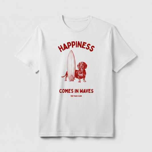 Happiness - Front print bordeaux - dachshund T-shirt