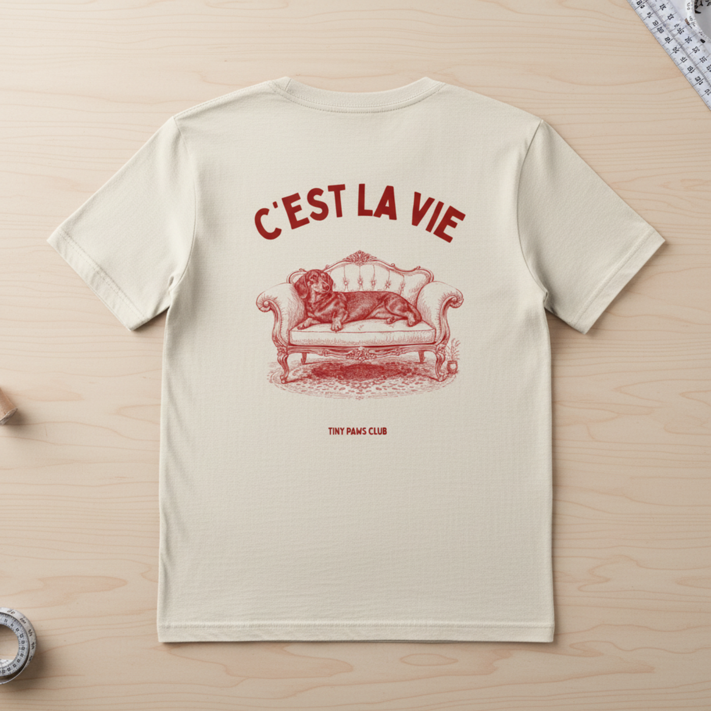 C'est la vie - bordeaux - dachshund T-shirt