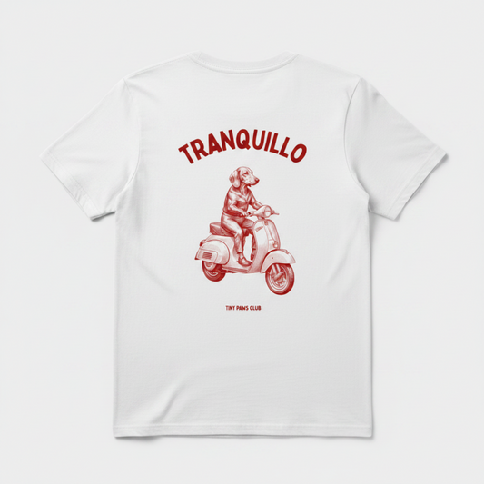 Tranquillo - Front print bordeaux - dachshund T-shirt