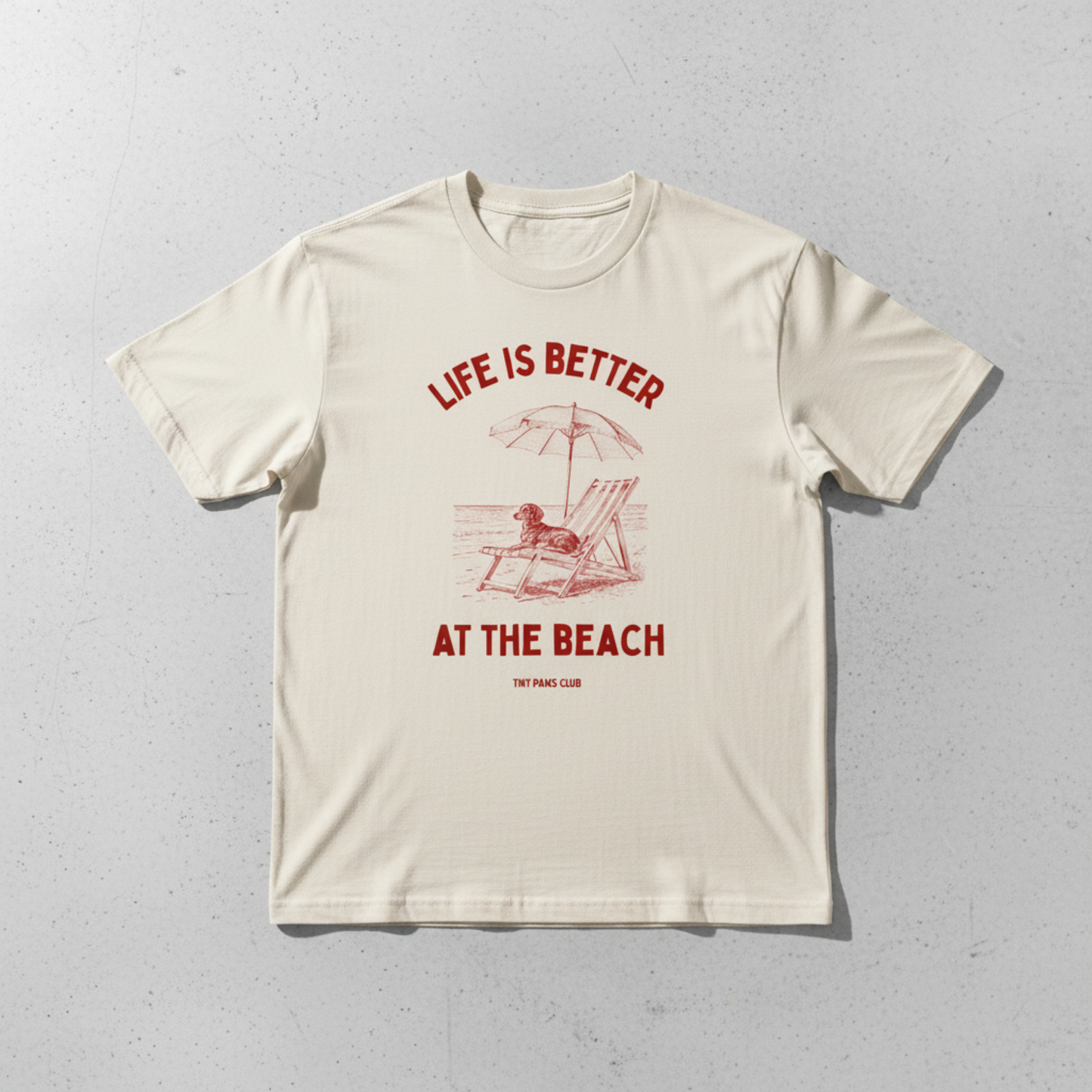 Life is better - Front print bordeaux - dachshund T-shirt