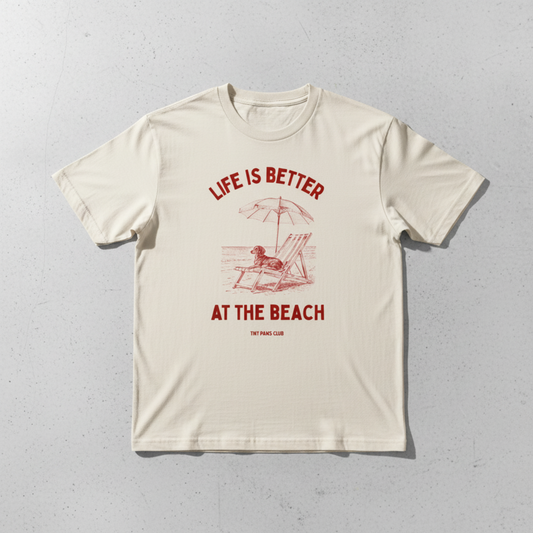 Life is better - Front print bordeaux - dachshund T-shirt