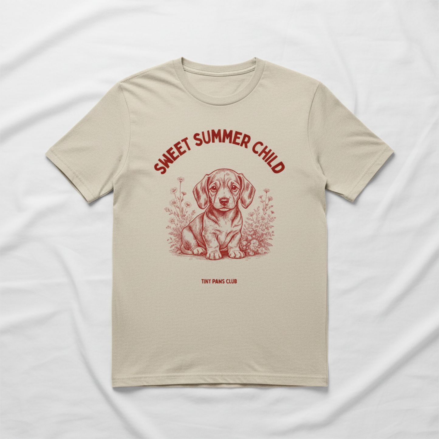 Sweet summer child - Front print bordeaux - dachshund T-shirt