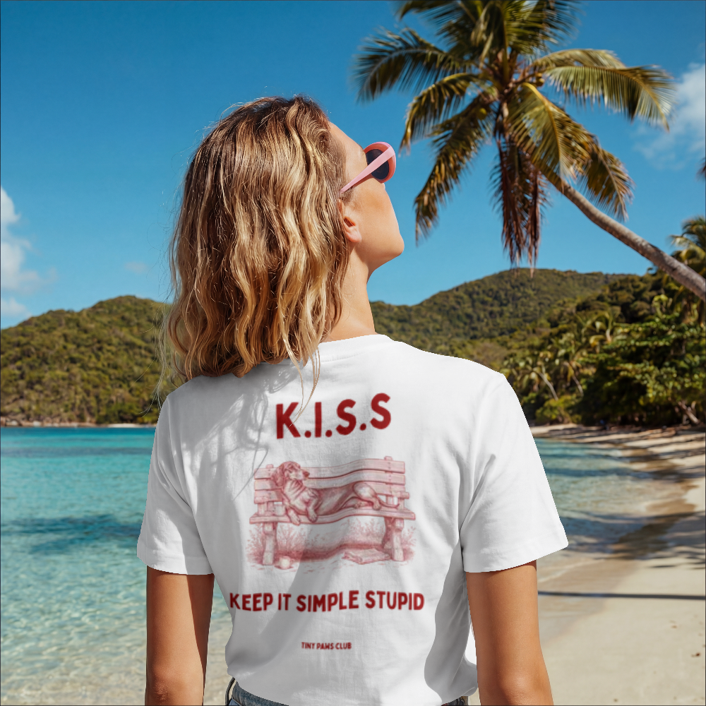 K.I.S.S - Back print bordeaux - dachshund T-shirt