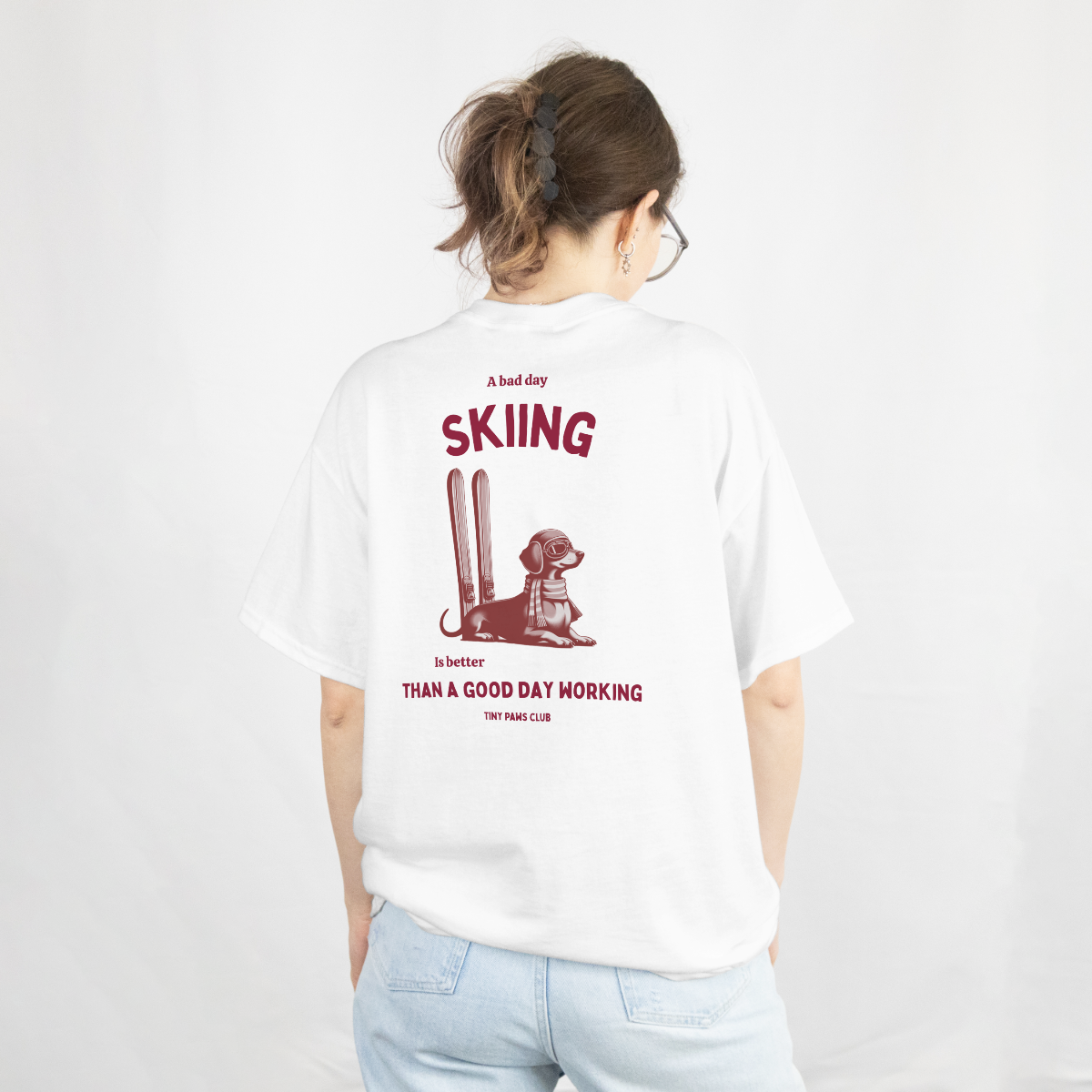 Skiing is better - bordeaux - dachshund T-shirt