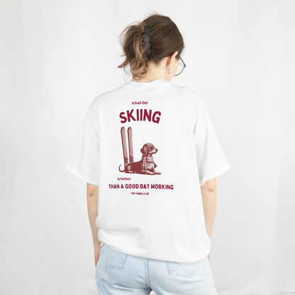 Skiing is better - bordeaux - dachshund T-shirt