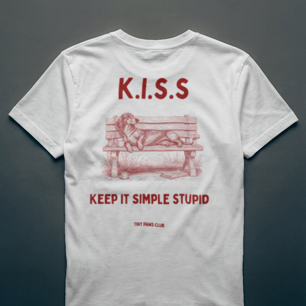 K.I.S.S - Back print bordeaux - dachshund T-shirt