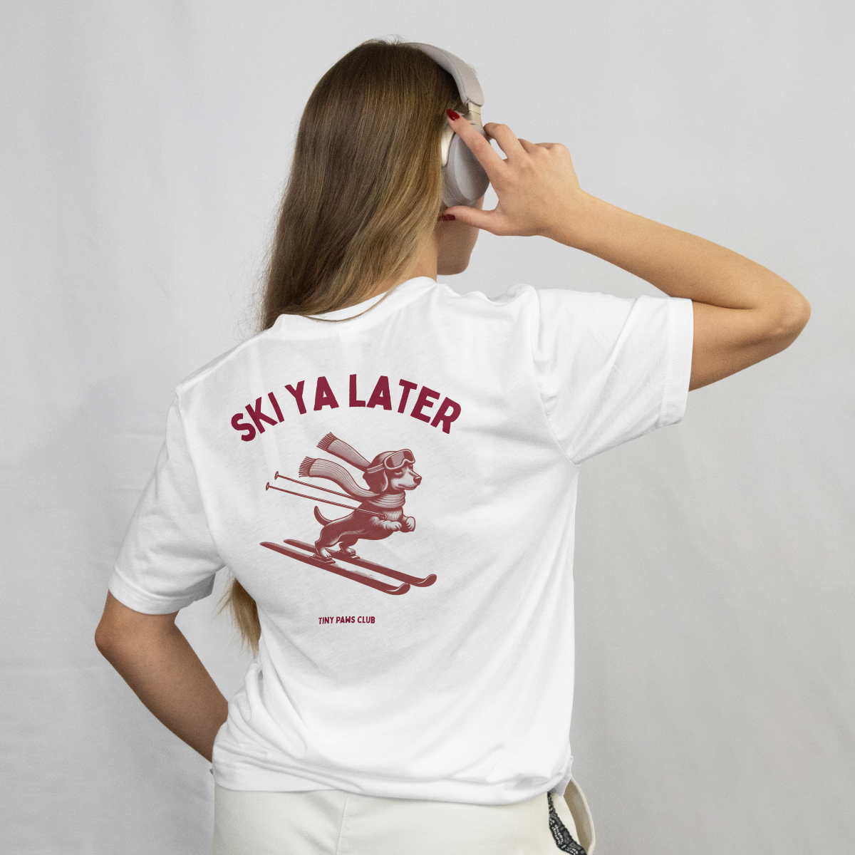 Ski ya later - bordeaux - dachshund T-shirt