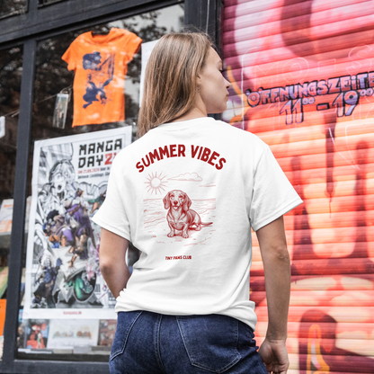 Summer vibes - bordeaux - dachshund T-shirt
