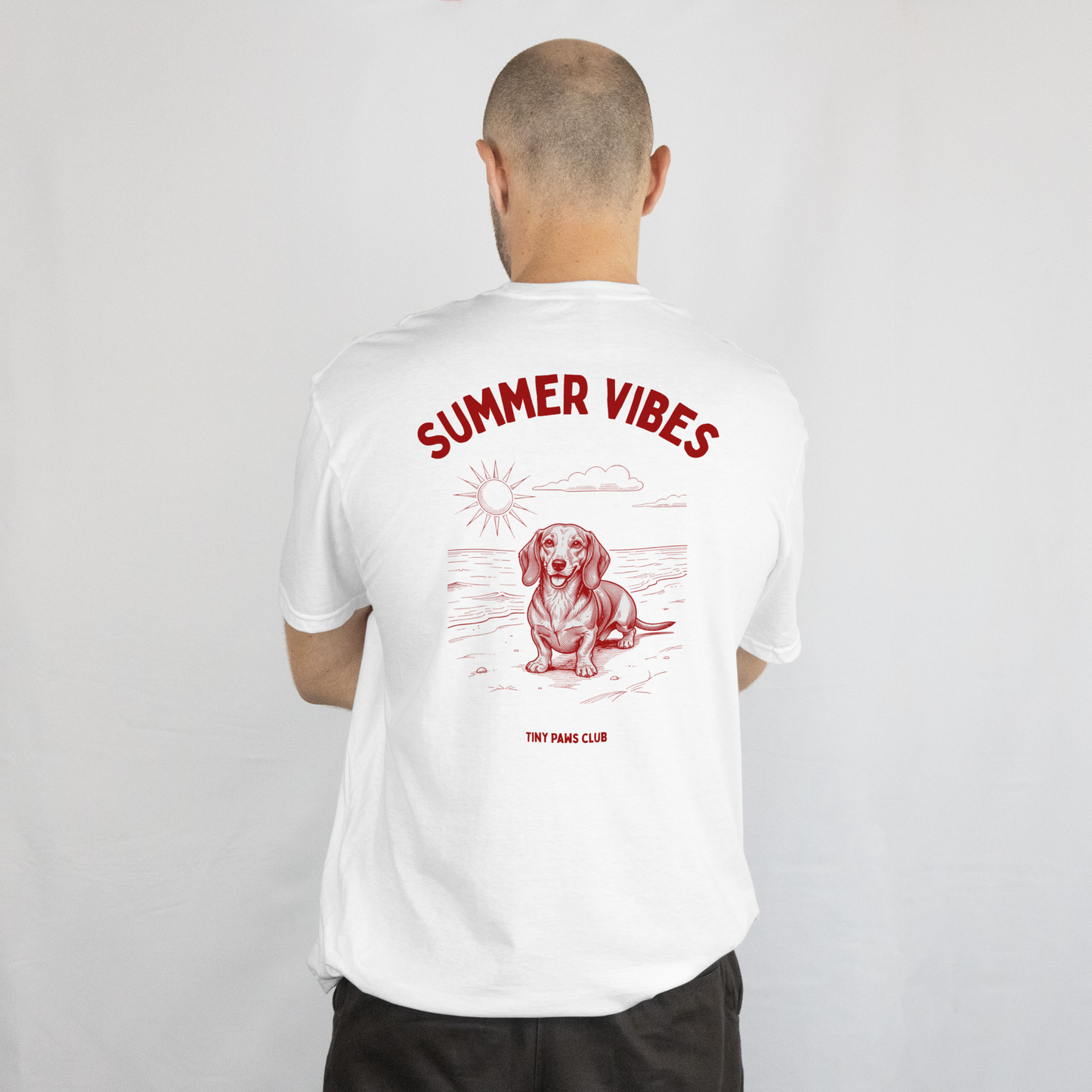 Summer vibes - bordeaux - dachshund T-shirt
