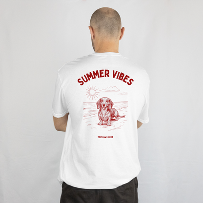 Summer vibes - bordeaux - dachshund T-shirt