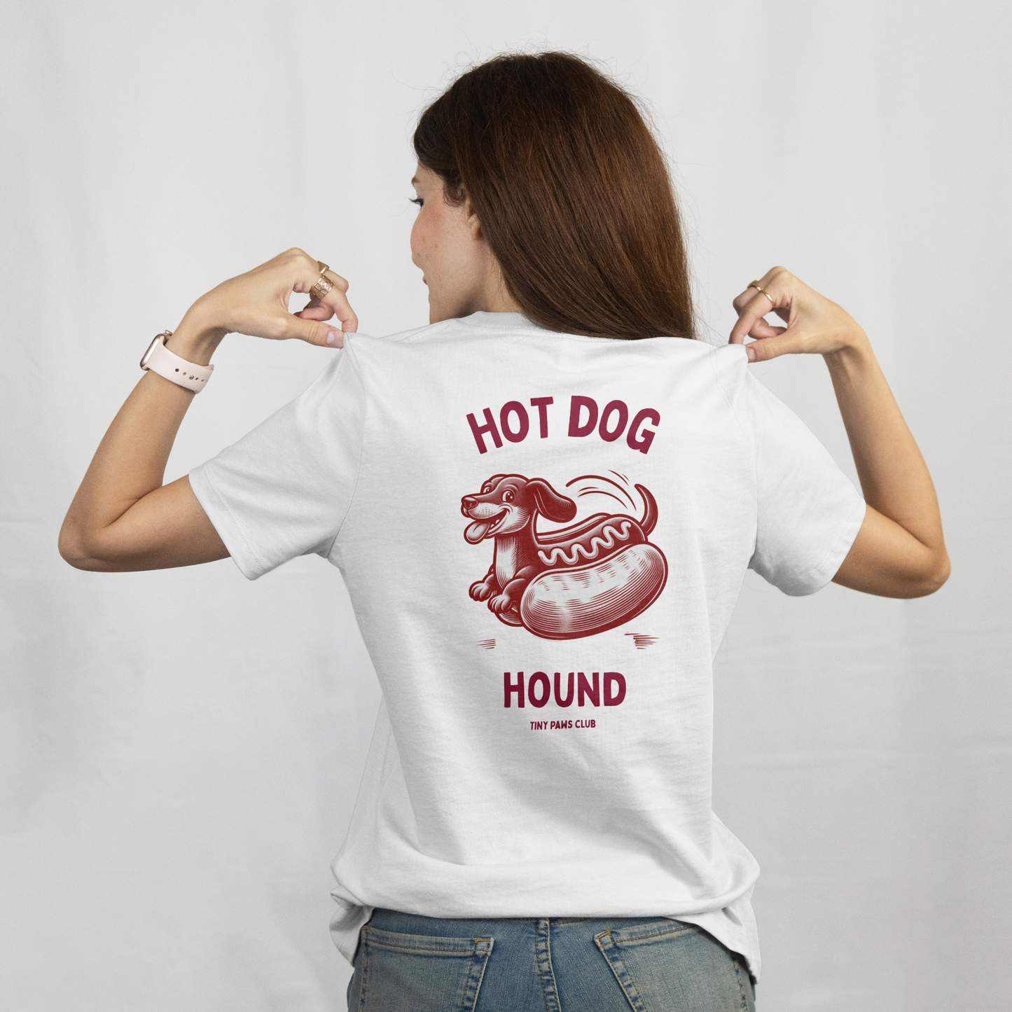 Hot dog hound - bordeaux - dachshund T-shirt