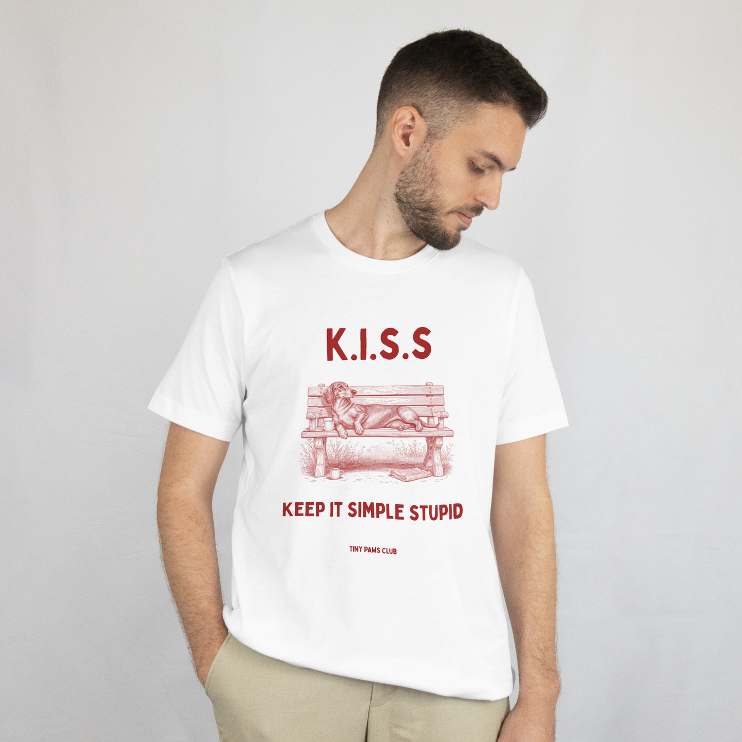 K.I.S.S - Front print bordeaux - dachshund T-shirt