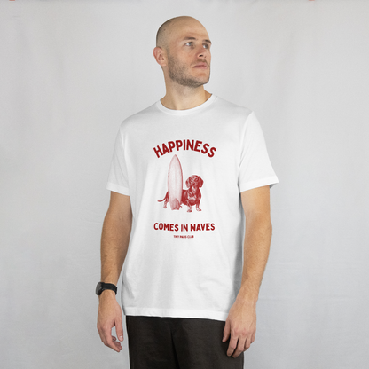 Happiness - Front print bordeaux - dachshund T-shirt