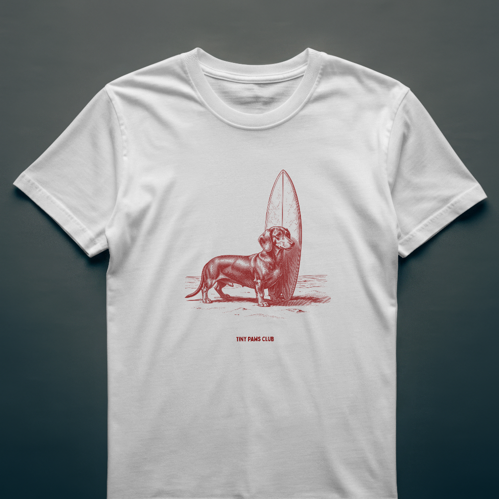 Salty Soul - Front print bordeaux - dachshund T-shirt