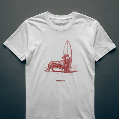 Salty Soul - Front print bordeaux - dachshund T-shirt