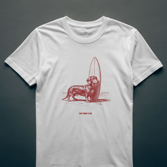 Salty Soul - Front print bordeaux - dachshund T-shirt