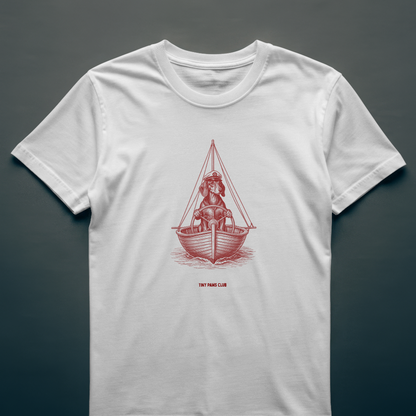 Captain sausage - Front print bordeaux - dachshund T-shirt