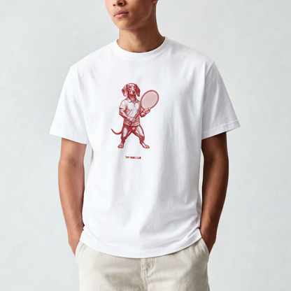 Tennis dog - Front print bordeaux - dachshund T-shirt