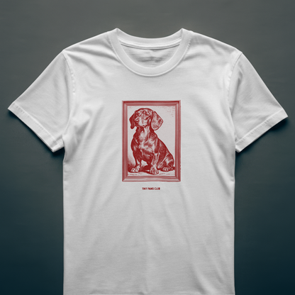 Doggie Portrait - Front print bordeaux - dachshund T-shirt