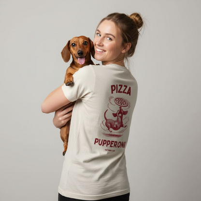 Pizza Pupperoni - bordeaux - dachshund T-shirt