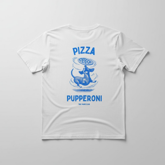 Pizza Pupperoni - blue - dachshund T-shirt