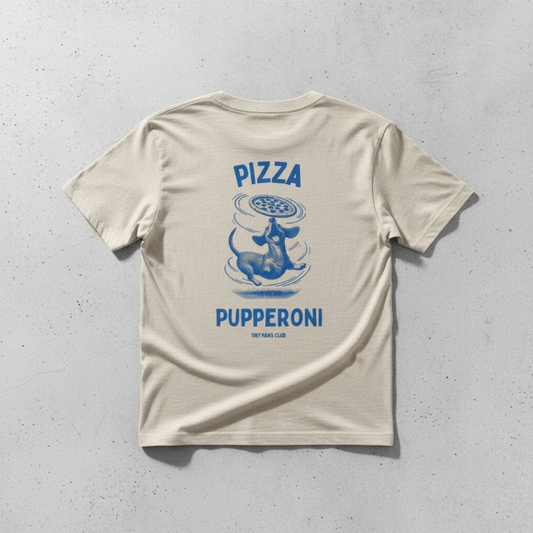Pizza Pupperoni - blue - dachshund T-shirt