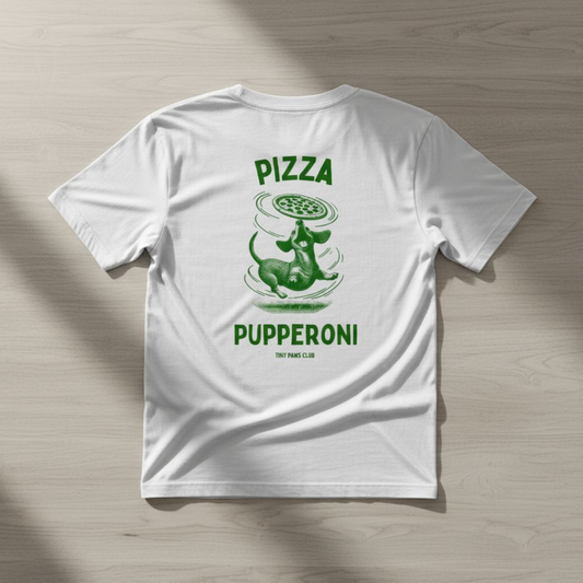 Pizza Pupperoni - green - dachshund T-shirt