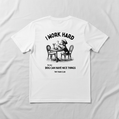 Work Hard - black - dachshund T-shirt