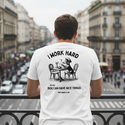 Work Hard - black - dachshund T-shirt