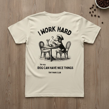 Work Hard - black - dachshund T-shirt