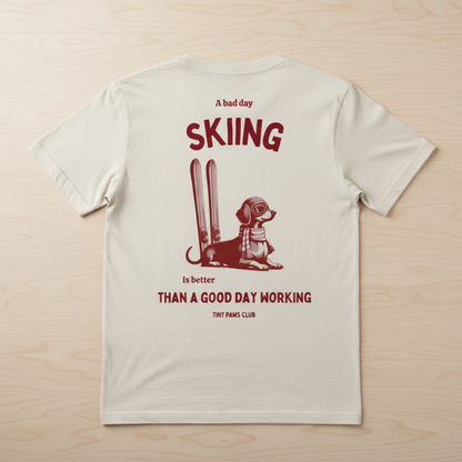 Skiing is better - bordeaux - dachshund T-shirt
