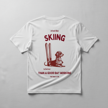 Skiing is better - bordeaux - dachshund T-shirt